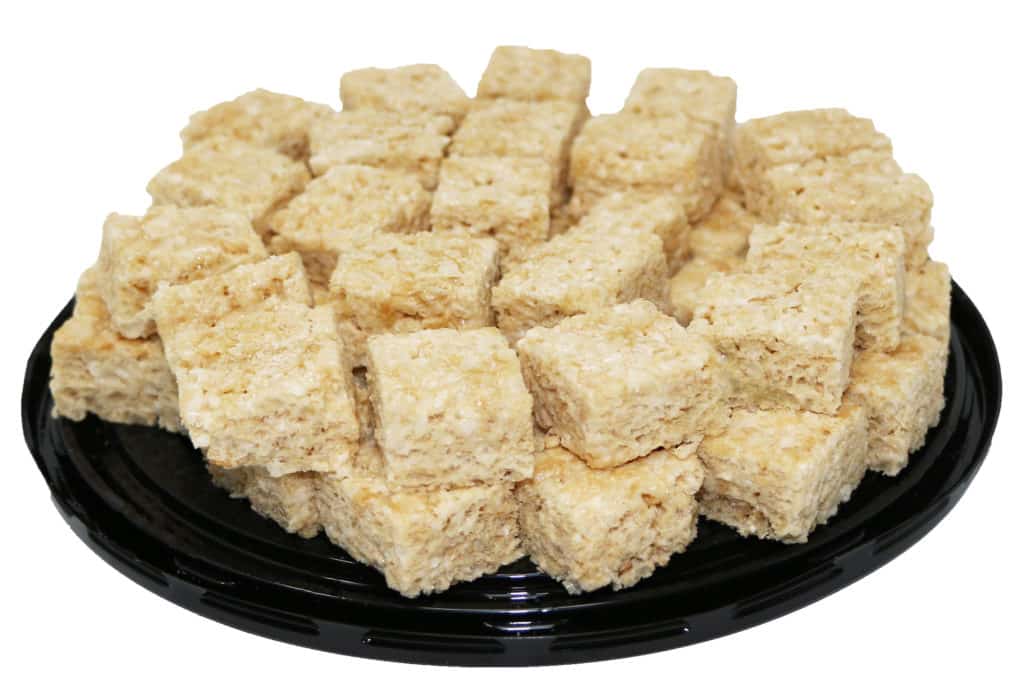 Marshmellow Crispy Bites on a tray