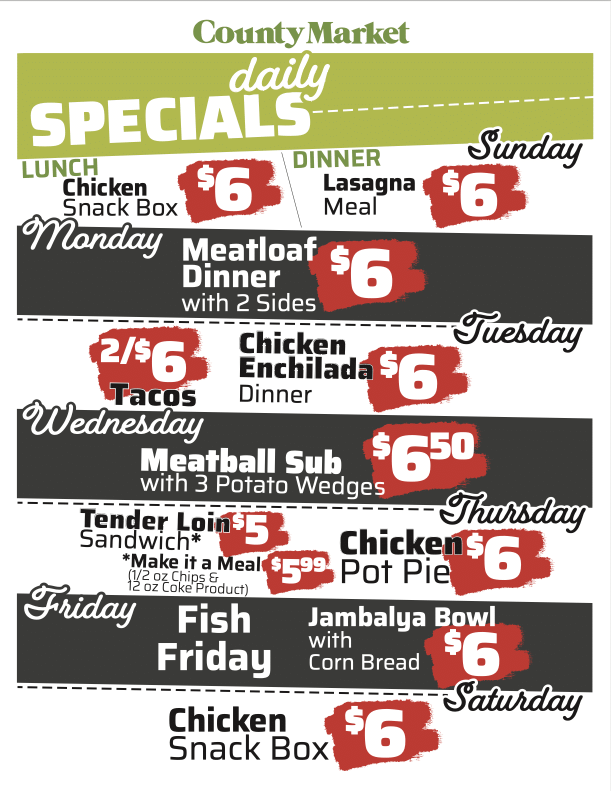 Daily Specials